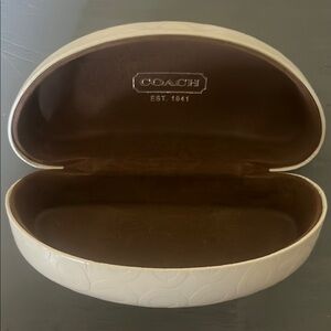 Coach Cream and Brown Sunglasses Case